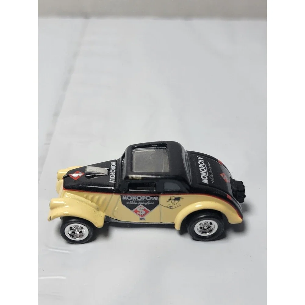 Johnny Lightning Monopoly 1933 Willys Coupe Diecast Car Black Cream Loose